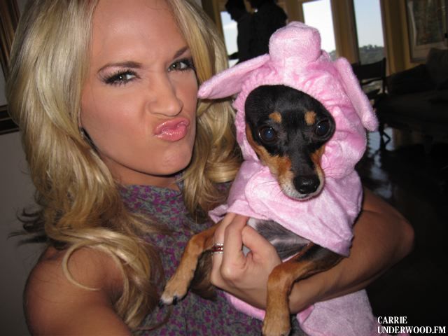 Carrie Underwood and her dog